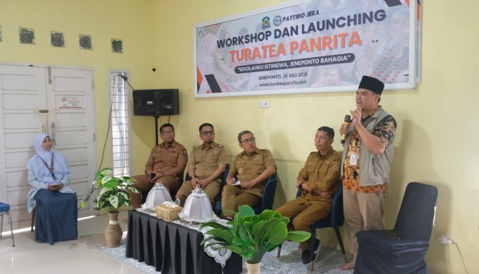 Bupati Jeneponto H. Paris Yasir Resmi Buka Workshop dan Launching Turatea Panrita “Sekolahku Istimewa, Jeneponto Bahagia