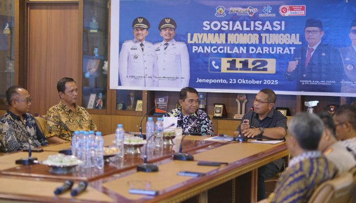 Sosialisasi Layanan Nomor Tunggal Panggilan Darurat 112 Digelar di Jeneponto